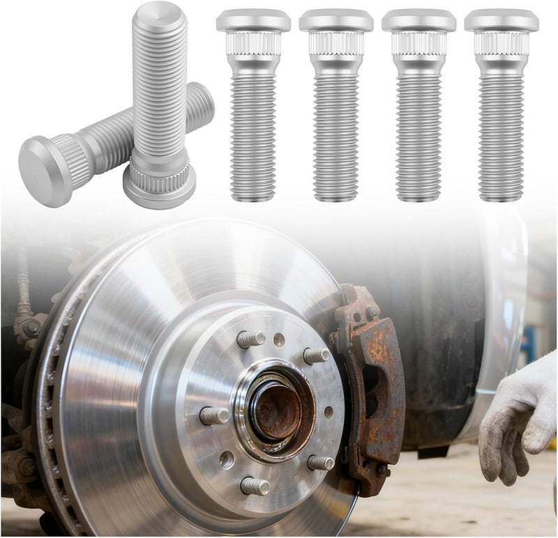 VKQTS 6PCS Trailer Wheel Studs 1/2 20 UNF,Wheel Bolts Load 2000-7000 Lb Compatible with Lippert/Dexter Axle,12.9 Grade Wheels Lug Stud Head 0.73"/Spline Diameter 0.56"/Length 2.11" - Image 1
